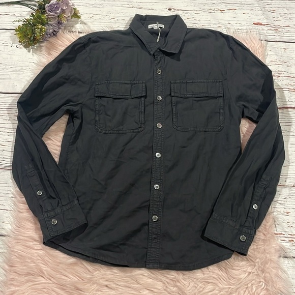 NWT James Perse Men's Gray GARMENT DYED UTILITY SHIRT - Picture 1 of 9